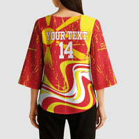 Macedonia Football Custom Kimono Sleeve Blouse Go Risovi Grunge Style - Wonder Print Shop