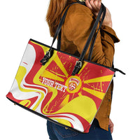 Macedonia Football Custom Leather Tote Bag Go Risovi Grunge Style - Wonder Print Shop