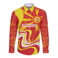 Macedonia Football Custom Long Sleeve Button Shirt Go Risovi Grunge Style - Wonder Print Shop