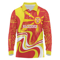 Macedonia Football Custom Long Sleeve Polo Shirt Go Risovi Grunge Style - Wonder Print Shop
