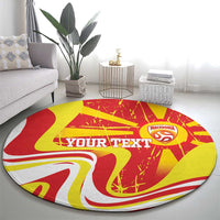 Macedonia Football Custom Round Carpet Go Risovi Grunge Style - Wonder Print Shop
