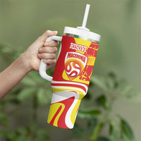 Macedonia Football Custom Tumbler With Handle Go Risovi Grunge Style - Wonder Print Shop