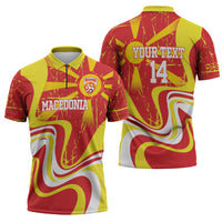 Macedonia Football Custom Zipper Polo Shirt Go Risovi Grunge Style - Wonder Print Shop