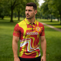 Macedonia Football Custom Zipper Polo Shirt Go Risovi Grunge Style - Wonder Print Shop