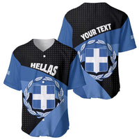 Personalised Greece Hellas Baseball Jersey Coat Of Arms - Wonder Print Shop