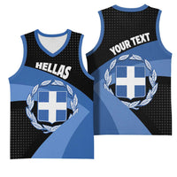 Personalised Greece Hellas Basketball Jersey Coat Of Arms - Wonder Print Shop