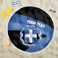 Personalised Greece Hellas Beach Blanket Coat Of Arms - Wonder Print Shop