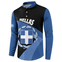Personalised Greece Hellas Button Sweatshirt Coat Of Arms - Wonder Print Shop