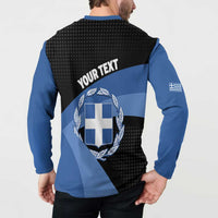 Personalised Greece Hellas Button Sweatshirt Coat Of Arms - Wonder Print Shop