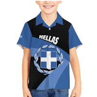 Personalised Greece Hellas Family Matching Mermaid Dress and Hawaiian Shirt Coat Of Arms - Wonder Print Shop