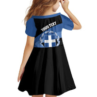 Personalised Greece Hellas Family Matching Off The Shoulder Long Sleeve Dress and Hawaiian Shirt Coat Of Arms - Wonder Print Shop