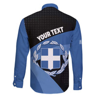 Personalised Greece Hellas Family Matching Off The Shoulder Long Sleeve Dress and Hawaiian Shirt Coat Of Arms - Wonder Print Shop