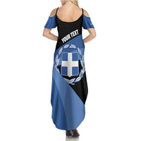 Personalised Greece Hellas Family Matching Summer Maxi Dress and Hawaiian Shirt Coat Of Arms - Wonder Print Shop