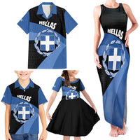 Personalised Greece Hellas Family Matching Tank Maxi Dress and Hawaiian Shirt Coat Of Arms - Wonder Print Shop