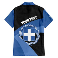 Personalised Greece Hellas Hawaiian Shirt Coat Of Arms - Wonder Print Shop