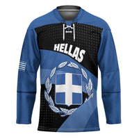 Personalised Greece Hellas Hockey Jersey Coat Of Arms - Wonder Print Shop