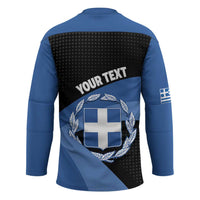 Personalised Greece Hellas Hockey Jersey Coat Of Arms - Wonder Print Shop