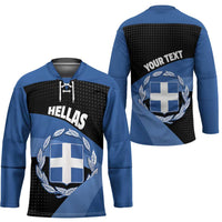 Personalised Greece Hellas Hockey Jersey Coat Of Arms - Wonder Print Shop
