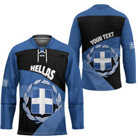 Personalised Greece Hellas Hockey Jersey Coat Of Arms - Wonder Print Shop