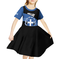 Personalised Greece Hellas Kid Short Sleeve Dress Coat Of Arms - Wonder Print Shop