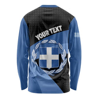 Personalised Greece Hellas Long Sleeve Shirt Coat Of Arms - Wonder Print Shop