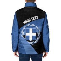 Personalised Greece Hellas Padded Jacket Coat Of Arms - Wonder Print Shop