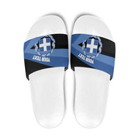 Personalised Greece Hellas Slide Sandals Coat Of Arms - Wonder Print Shop
