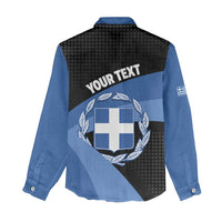 Personalised Greece Hellas Women Casual Shirt Coat Of Arms - Wonder Print Shop
