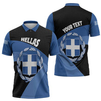 Personalised Greece Hellas Zipper Polo Shirt Coat Of Arms - Wonder Print Shop