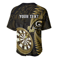 Personalised New Zealand Darts Baseball Jersey Happiness Is A Tight Threesome Maori Gold - Wonder Print Shop