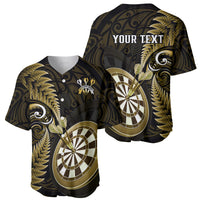 Personalised New Zealand Darts Baseball Jersey Happiness Is A Tight Threesome Maori Gold - Wonder Print Shop