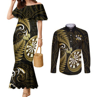 personalised-new-zealand-darts-couples-matching-mermaid-dress-and-long-sleeve-button-shirts-happiness-is-a-tight-threesome-maori-gold