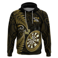 Personalised New Zealand Darts Hoodie Happiness Is A Tight Threesome Maori Gold - Wonder Print Shop