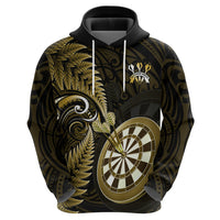 Personalised New Zealand Darts Hoodie Happiness Is A Tight Threesome Maori Gold - Wonder Print Shop