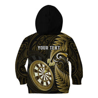 Personalised New Zealand Darts Kid Hoodie Happiness Is A Tight Threesome Maori Gold - Wonder Print Shop