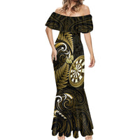 Personalised New Zealand Darts Mermaid Dress Happiness Is A Tight Threesome Maori Gold - Wonder Print Shop
