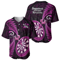 New Zealand Darts Baseball Jersey Happiness Is A Tight Threesome Maori Pink - Wonder Print Shop