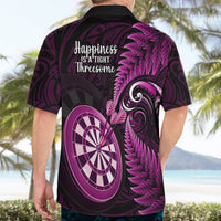 New Zealand Darts Hawaiian Shirt Happiness Is A Tight Threesome Maori Pink - Wonder Print Shop
