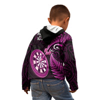New Zealand Darts Kid Hoodie Happiness Is A Tight Threesome Maori Pink - Wonder Print Shop