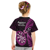 New Zealand Darts Kid T Shirt Happiness Is A Tight Threesome Maori Pink - Wonder Print Shop