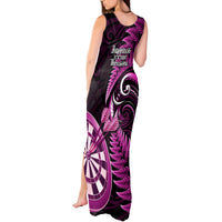 New Zealand Darts Tank Maxi Dress Happiness Is A Tight Threesome Maori Pink - Wonder Print Shop