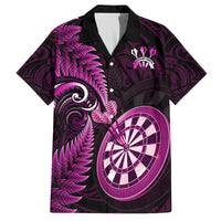 Personalised New Zealand Darts Family Matching Off Shoulder Maxi Dress and Hawaiian Shirt Happiness Is A Tight Threesome Maori Pink - Wonder Print Shop