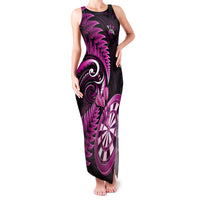 Personalised New Zealand Darts Family Matching Tank Maxi Dress and Hawaiian Shirt Happiness Is A Tight Threesome Maori Pink - Wonder Print Shop
