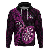 Personalised New Zealand Darts Hoodie Happiness Is A Tight Threesome Maori Pink - Wonder Print Shop