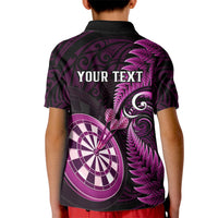 Personalised New Zealand Darts Kid Polo Shirt Happiness Is A Tight Threesome Maori Pink - Wonder Print Shop