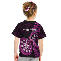 Personalised New Zealand Darts Kid T Shirt Happiness Is A Tight Threesome Maori Pink - Wonder Print Shop