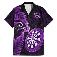 New Zealand Darts Family Matching Mermaid Dress and Hawaiian Shirt Happiness Is A Tight Threesome Maori Purple - Wonder Print Shop