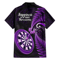 New Zealand Darts Family Matching Tank Maxi Dress and Hawaiian Shirt Happiness Is A Tight Threesome Maori Purple - Wonder Print Shop