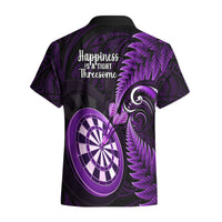 New Zealand Darts Hawaiian Shirt Happiness Is A Tight Threesome Maori Purple - Wonder Print Shop
