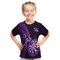 New Zealand Darts Kid T Shirt Happiness Is A Tight Threesome Maori Purple - Wonder Print Shop